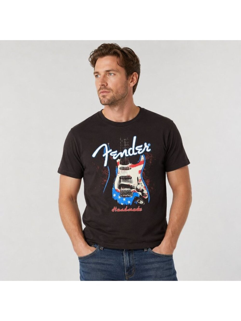 Fender Handmade Guitars Electric Guitar Graphic T-Shirt Rock Music Tee XL